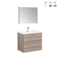 Mueble de baño suspendido lavabo 80cm 2 cajones espejo LED Root VitrA M Promoción