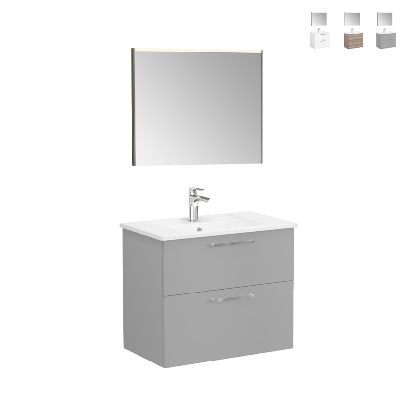 Mueble de baño suspendido lavabo 80cm 2 cajones espejo LED Root VitrA M Venta