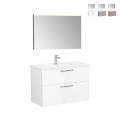 Mueble de baño suspendido lavabo 100cm 2 cajones espejo LED Root VitrA L Promoción