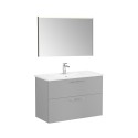 Mueble de baño suspendido lavabo 100cm 2 cajones espejo LED Root VitrA L Elección