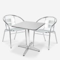 Conjunto de mesa de exterior 70 x 70 cm con 2 sillas de aluminio bar jardín Bliss Promoción