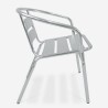 Conjunto mesa redonda 70 cm con 2 sillas de aluminio jardín bar exterior Fizz Stock