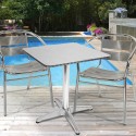 Conjunto de mesa de exterior 70 x 70 cm con 2 sillas de aluminio bar jardín Bliss Venta
