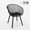 Silla moderna con reposabrazos para jardín cocina comedor Philis Oferta