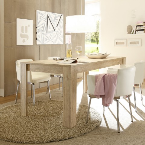 Mesa de comedor extensible de madera de roble 90x137-185cm Toko Palma Promoción