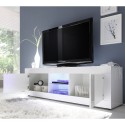 Mueble TV salón moderno blanco brillante 2 puertas Nolux Wh Basic Stock