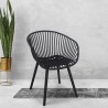 Silla moderna con reposabrazos para jardín cocina comedor Philis Rebajas