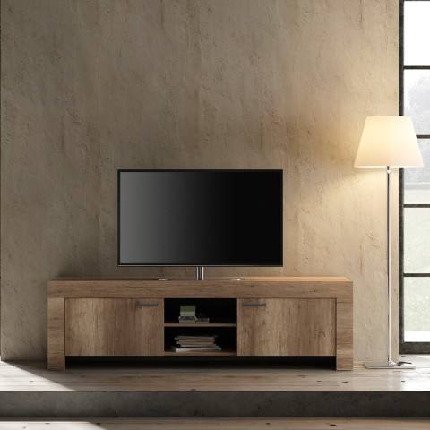 Mueble TV salón madera 180cm 2 puertas Grande Tierra Promoción