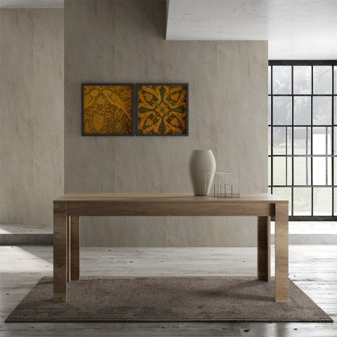 Mesa de comedor de cocina de diseño 180x90cm madera roble Even Land Promoción