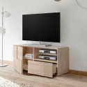 Mueble TV roble 121cm con puerta y cajón Petite Sm Dama Descueto