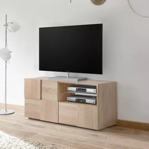 Mueble TV roble 121cm con puerta y cajón Petite Sm Dama Promoción