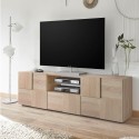 Mueble TV 2 puertas cajón madera diseño a cuadros Tecum Sm Dama Promoción