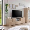 Mueble TV 2 puertas cajón madera diseño a cuadros Tecum Sm Dama Rebajas