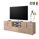Mueble TV 2 puertas cajón madera diseño a cuadros Tecum Sm Dama Venta