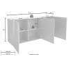 Aparador 3 puertas gris brillante aparador moderno cocina salón Prisma Rt S Modelo