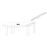Mesa de comedor extensible blanco brillo 90x137-185cm Most Prisma Stock