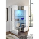 Moderna vitrina blanca brillante 2 puertas cristal salón 121x166cm Ego Wh Stock