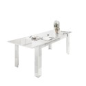 Mesa de comedor extensible blanco brillo 90x137-185cm Most Prisma Oferta