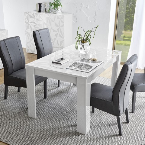 Mesa de comedor extensible blanco brillante 90x137-185cm Most Prisma Promoción
