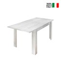 Mesa de comedor extensible de madera 90x137-185cm blanco brillante Vigo Urbino Oferta