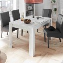 Mesa de comedor extensible de madera 90x137-185cm blanco brillante Vigo Urbino Stock