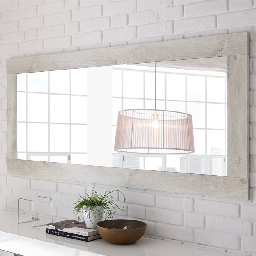 Espejo de salón con marco de madera blanco 75x170cm Self Urbino Promoción