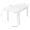 Mesa de comedor extensible de madera 90x137-185cm blanco brillante Vigo Urbino Características