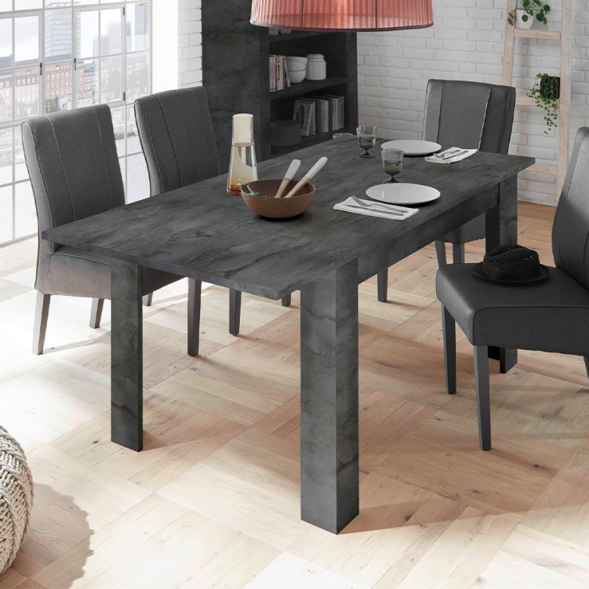 Mesa extensible de diseño moderno 90x137-185cm madera negro Diogo Urbino Promoción