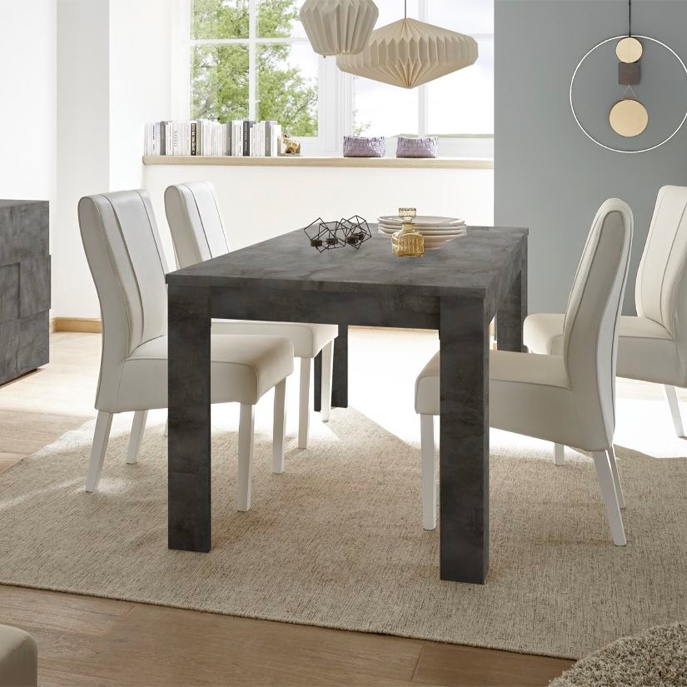 Log Urbino moderna mesa de comedor extensible de madera negro 180x90cm