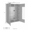 Vitrina salón 121x166cm 2 puertas cristal efecto hormigón Murano Ct Rebajas
