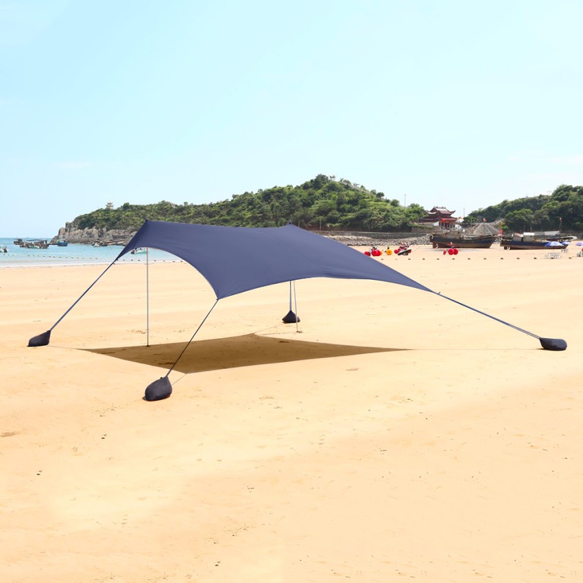 Tienda de playa mar gazebo portátil 2,3 x 2,3 m protección UV cortaviento Formentera Promoción