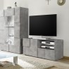 Mueble TV diseño moderno 121x42cm hormigón gris Petite Ct Dama Rebajas