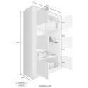 Vitrina de sala de estar moderna de 4 puertas en blanco brillante y cemento Tina BC Basic. Elección