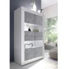 Vitrina de sala de estar moderna de 4 puertas en blanco brillante y cemento Tina BC Basic. Catálogo