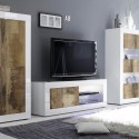 Mueble TV salón  comedor blanco brillante madera Diver BW Basic Catálogo