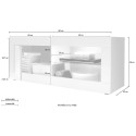 Mueble TV salón  comedor blanco brillante madera Diver BW Basic Modelo