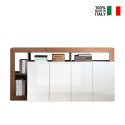 Aparador alacena cocina moderno 4 puertas 184cm blanco brillante madera Cadiz MR Venta