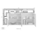 Aparador alacena cocina moderno 4 puertas 184cm blanco brillante madera Cadiz MR Catálogo