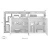 Aparador alacena cocina moderno 4 puertas 184cm blanco brillante madera Cadiz MR Catálogo