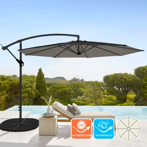 Sombrilla de aluminio para jardín y terraza para hotel Fan Noir 3 metros Promoción