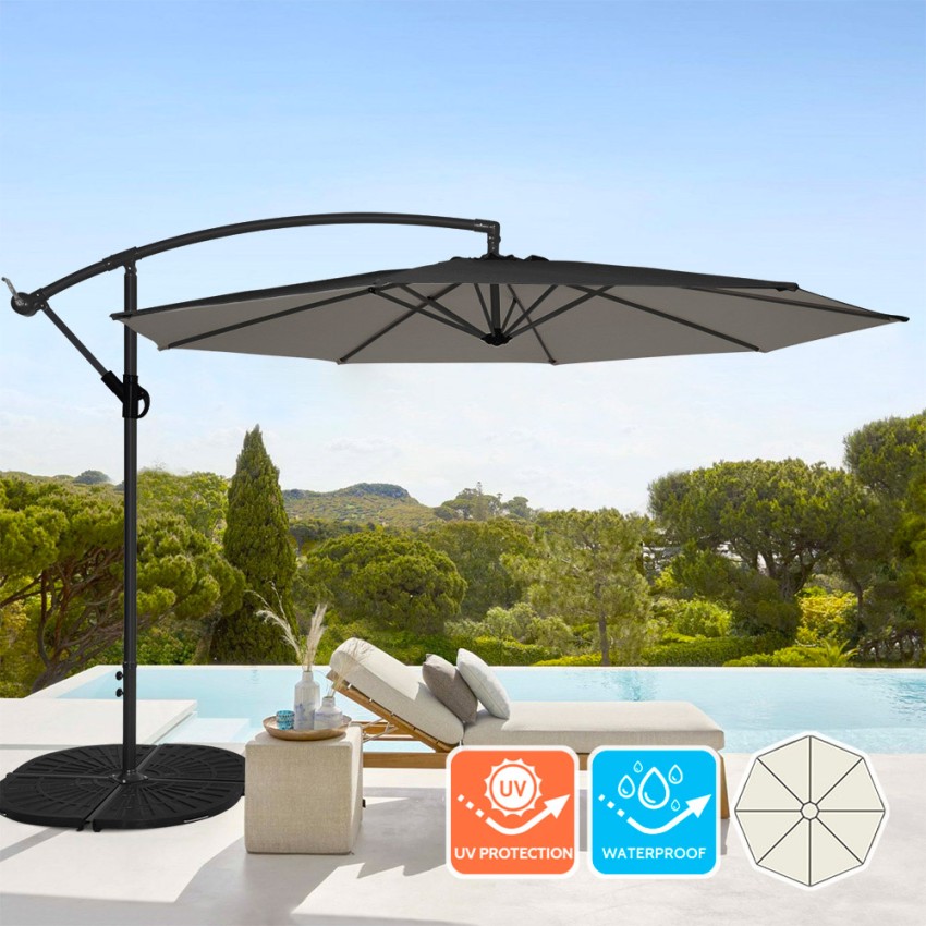 Sombrilla de aluminio para jardín y terraza para hotel Fan Noir 3 metros Promoción