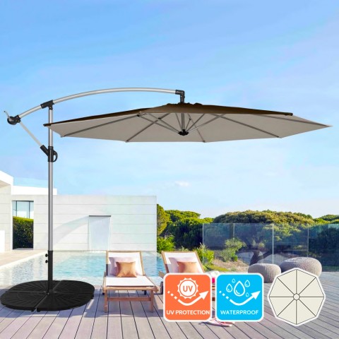 Sombrilla de aluminio para jardín y terraza octogonal Fan Brown 3 metros Promoción