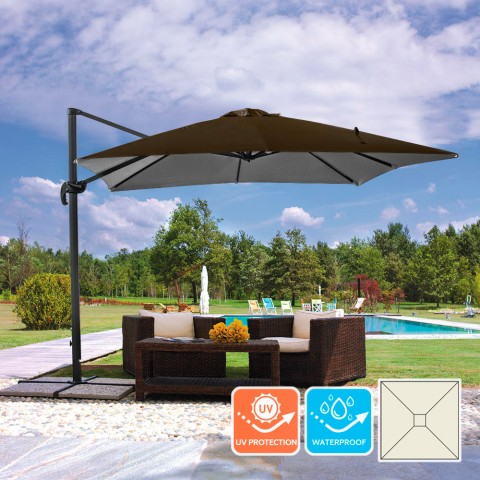 Sombrilla regulable de aluminio para jardín y terraza 3x3m Paradise Brown Promoción