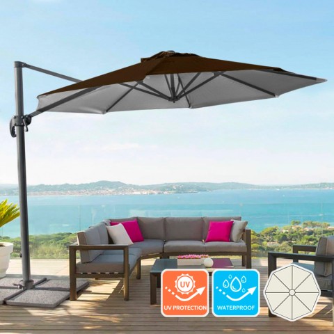 Sombrilla de aluminio para jardín y terraza Parasol 3x3m Paradise Brown Promoción