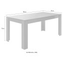Mesa de comedor 180x90cm diseño moderno blanco cemento Cesar Basic Rebajas