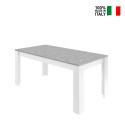 Mesa de comedor 180x90cm diseño moderno blanco cemento Cesar Basic Venta