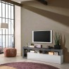 Mueble TV diseño moderno 184cm negro blanco brillante Dorian BX Promoción