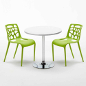 Mesa Redonda Blanca Con 2 Sillas De Colores Interior Bar Gelateria Long Island 