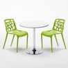Mesa Redonda Blanca Con 2 Sillas De Colores Interior Bar Gelateria Long Island 