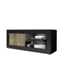 Mueble de TV moderno industrial madera negra 140cm Diver NP Basic Rebajas